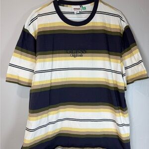 Guess Original Design Striped T Shirt Men's Large USA Made